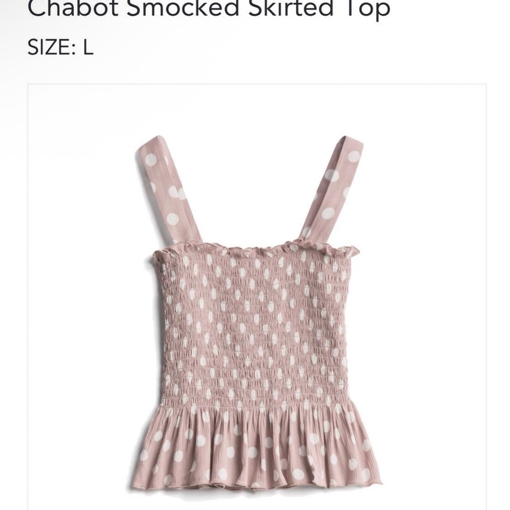 Sophie Rue, Large, NWT, Mauve Textured Top with White Dots